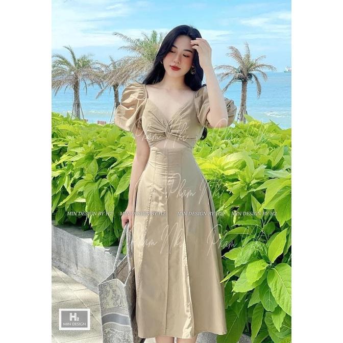 Váy tiểu thư 3 màu - set váy xoắn tay bồng diện đi biển đi đám cưới cực đẹp