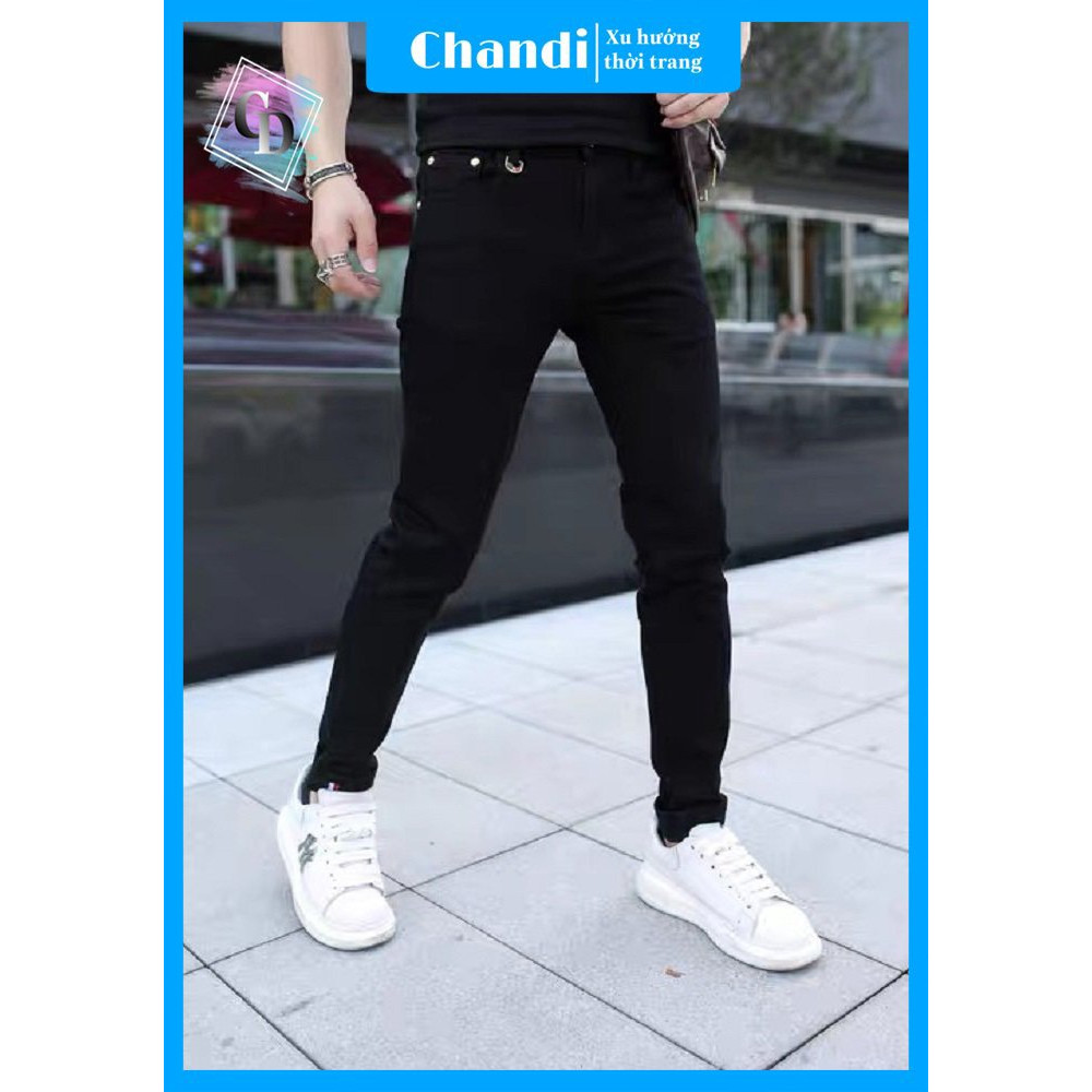 Quần Bò Nam Cao Cấp Thương Hiệu Chandi, Chất Jean Co Dãn Hot Trend Mã Mr9041 - Màu Đen - 34