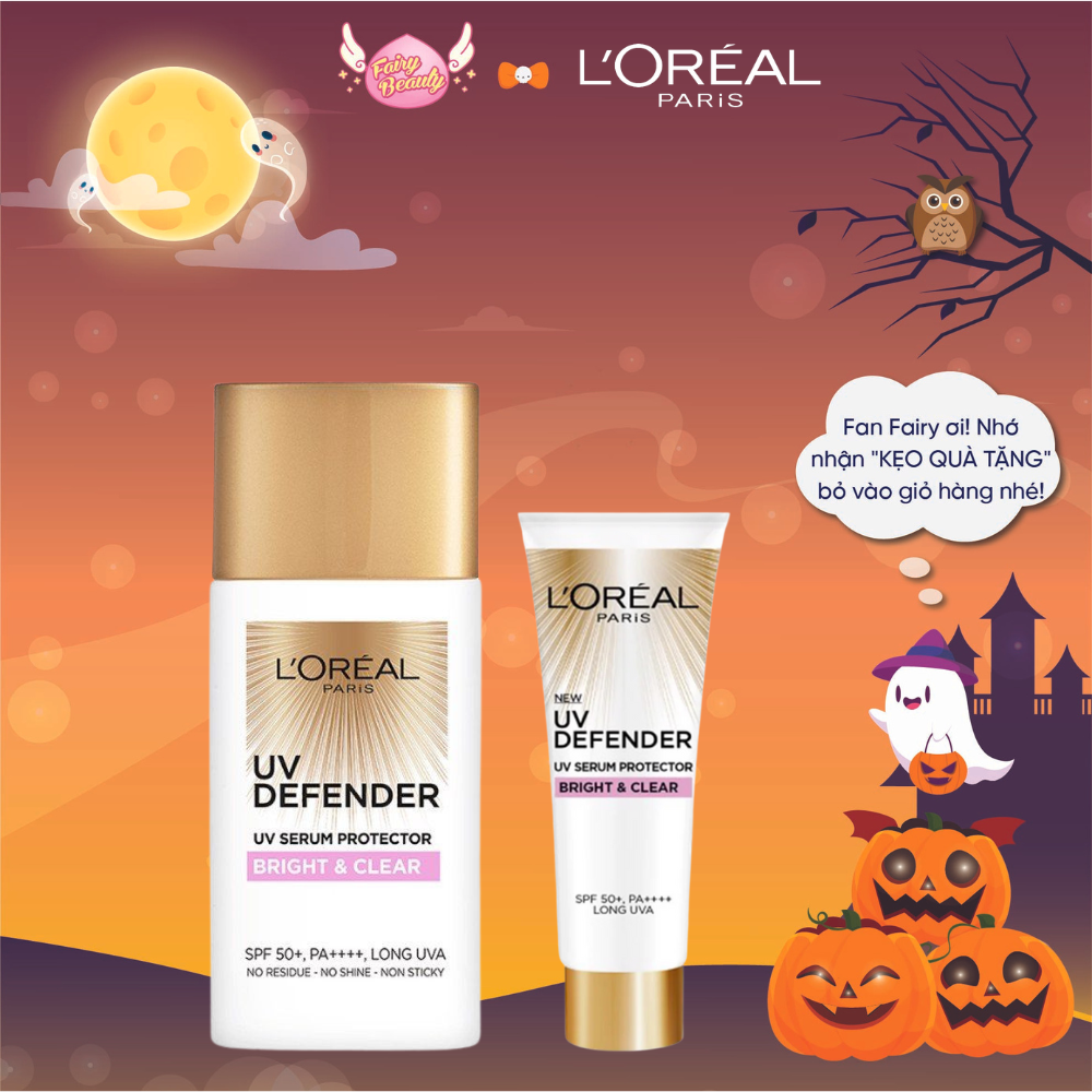 [L'OREAL PARIS] Kem Chống Nắng Giúp Giảm Thâm Và Nâng Tông Mềm Mịn UV Defender SPF 50+/PA++++ Bright &amp; Clear 50/15ml