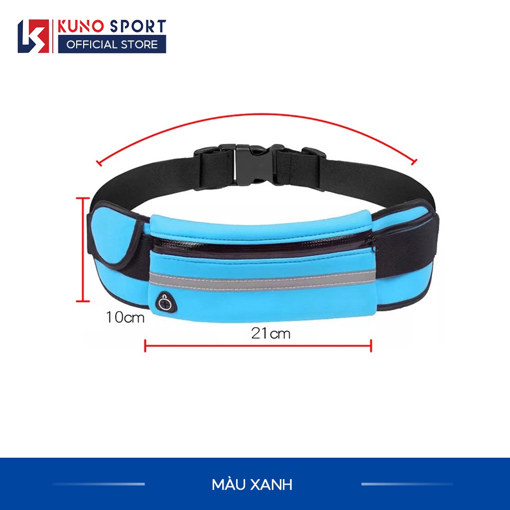 Túi đeo bụng chạy bộ chống nước KUNOSPORT, đai đeo điện thoại chạy bộ phản quang cao cấp