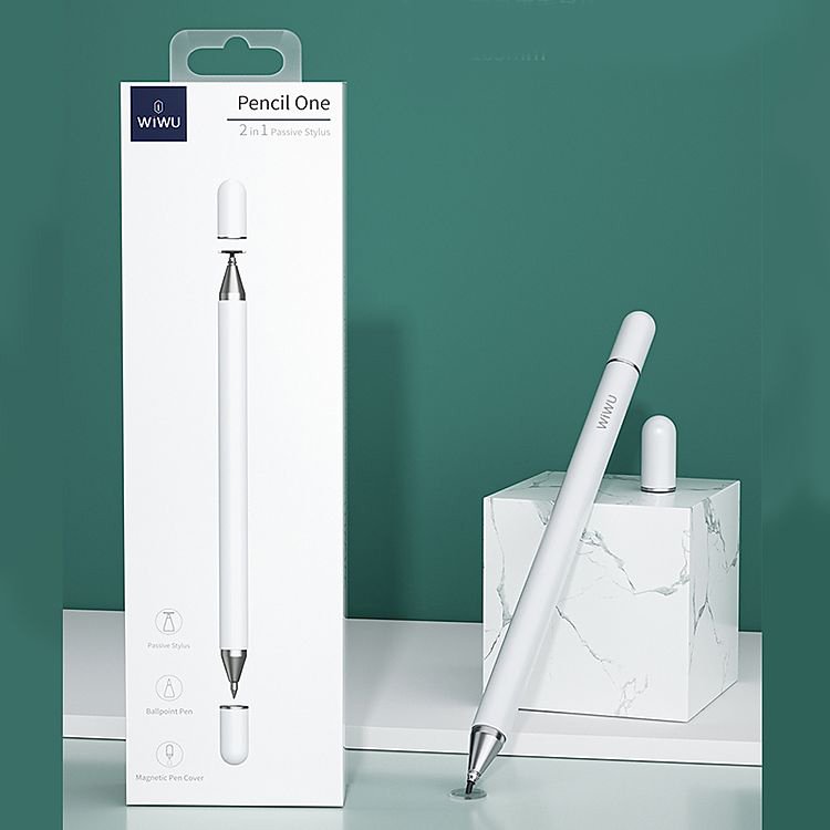Bút cảm ứng stylus đầu nhỏ 2 trong 1 WIWU Pencil 1 tương thích trên iOs, Android