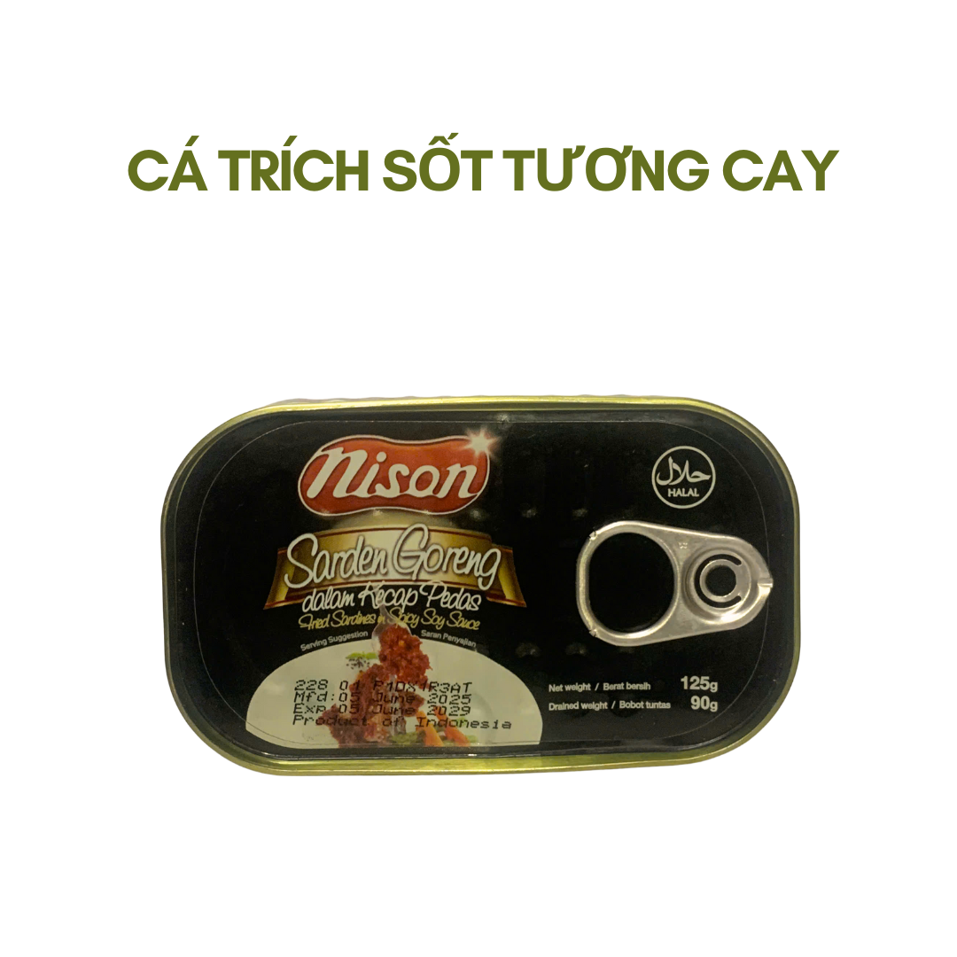 CÁ TRÍCH CHIÊN SỐT TƯƠNG CAY HIỆU NISON - NISON FRIED SARDINES IN SPICY SOY SAUCE 125g