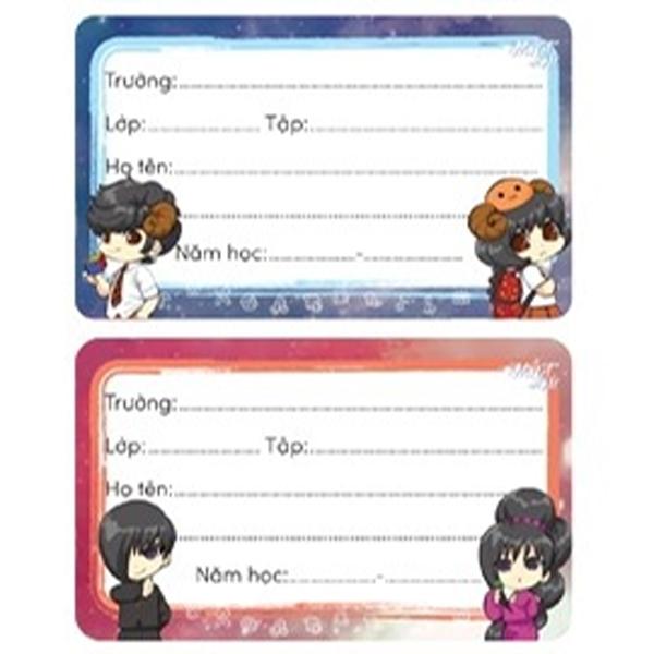 Bộ 4 Nhãn Học Sinh 4 Ô - Lớp Học Mật Ngữ (6 Tờ/Xấp) (Mẫu Màu Giao Ngẫu Nhiên)