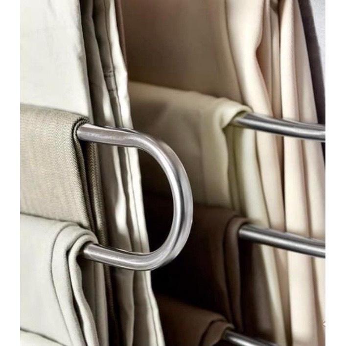 Móc Phơi Quần Ao 5 Tầng Thông Minh Treo Đồ Hình Chữ Z Inox Tiết Kiệm Không Gian