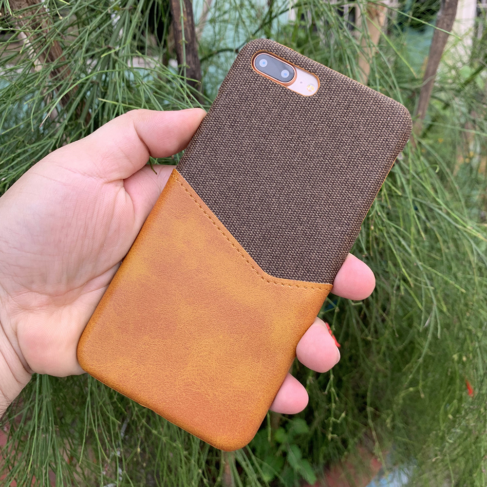 Ốp lưng da vải kiêm ví cao cấp dành cho iPhone 7 Plus / iPhone 8 Plus