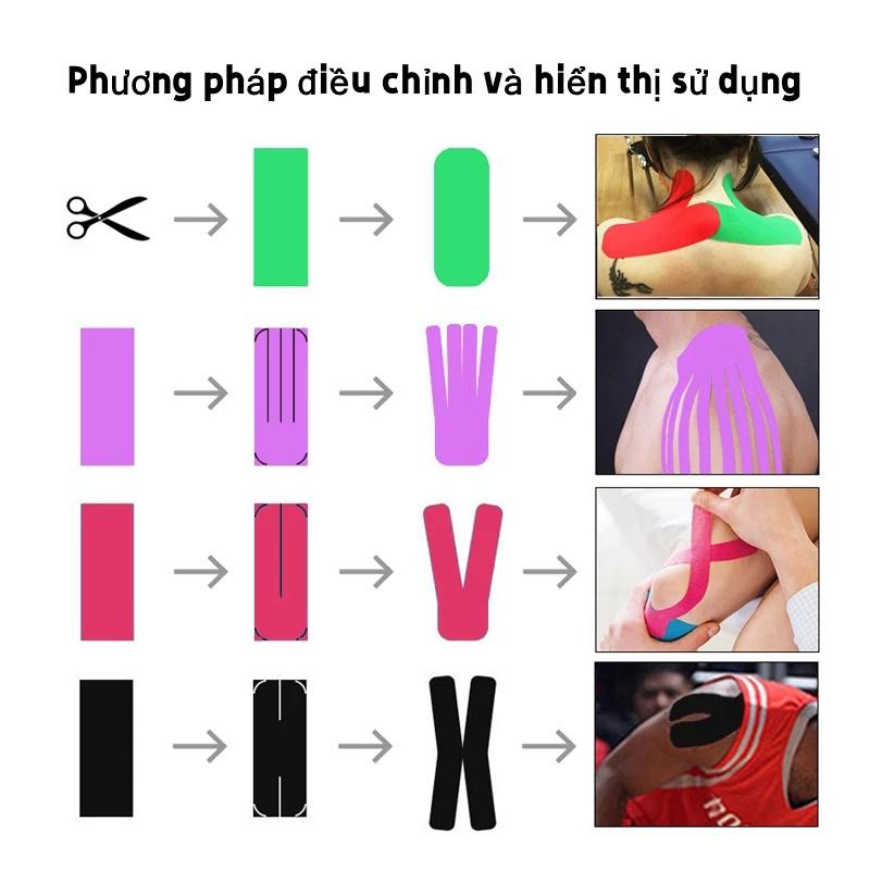Băng keo thể thao quấn cổ chân giày đá bóng tự dính, băng cuốn bó gối dán cơ thể thao cổ tay ngón tay
