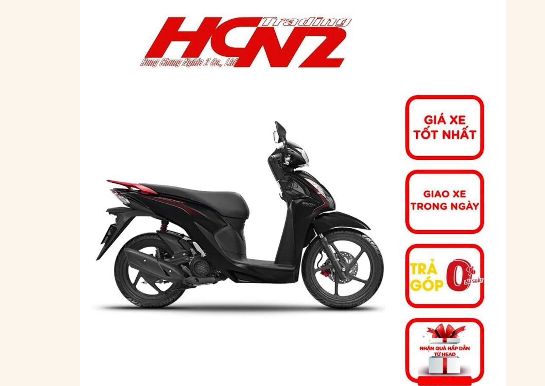 HONDA VISION THỂ THAO ĐEN 2023