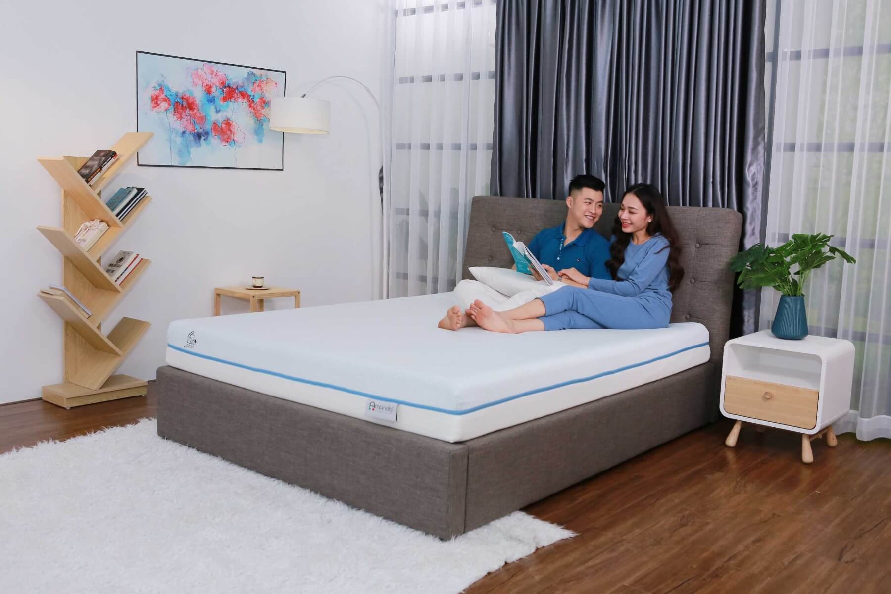 Nệm Foam cuộn hút chân không cao cấp Amando Casa - Cool gel memory foam - Êm ái, thoáng mát, điều hoà thân nhiệt