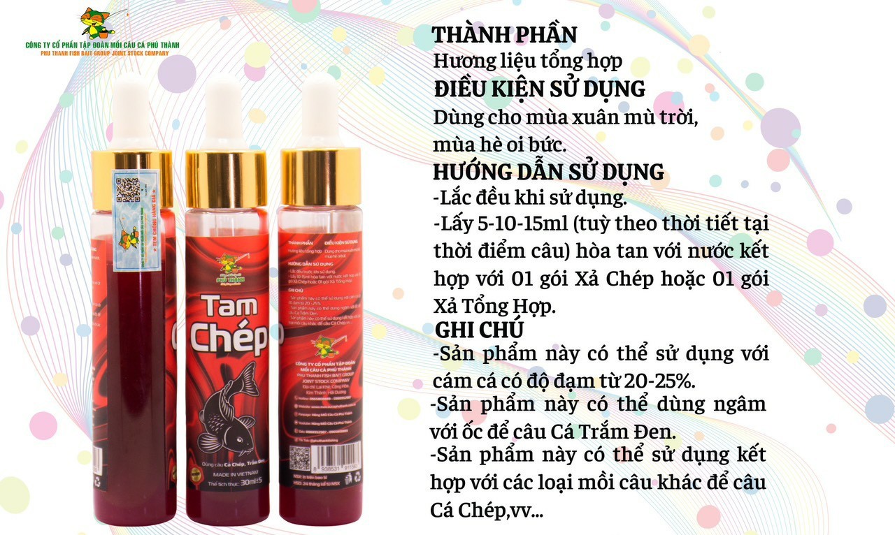 Hương liệu - Tam chép. Hãng mồi câu cá Phú Thành