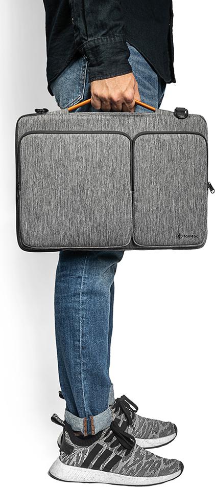 TÚI ĐEO TOMTOC (USA) 360* SHOULDER BAGS MACBOOK PRO 15″/MACBOOK 16″ GRAY- HÀNG CHÍNH HÃNG