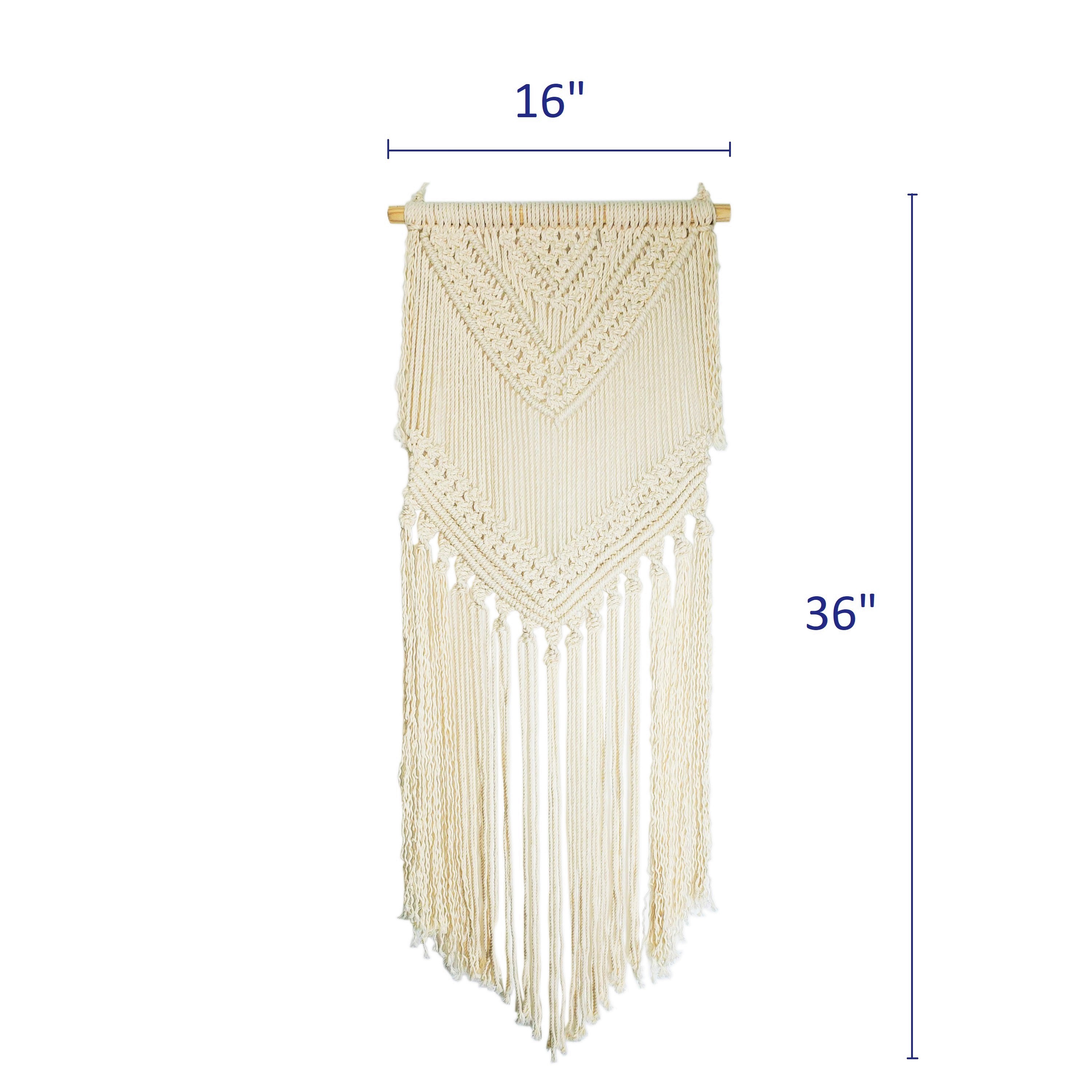 Rèm trang trí thủ công đẹp treo tường phòng khách làm quà tặng từ Macrame 36&quot;L x 16&quot;W