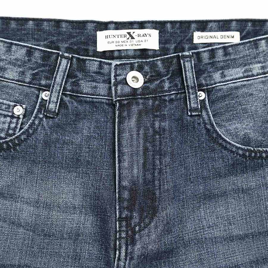 Quần Short Jeans Nam Form Slimfit Cotton Xanh Rách - Hunter X-Rays S51