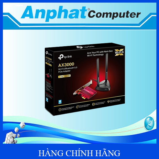 Card mạng không dây TP-Link Archer TX3000E (PCI-Express Wi-Fi 6 và Bluetooth 5.0) - Hàng Chính Hãng