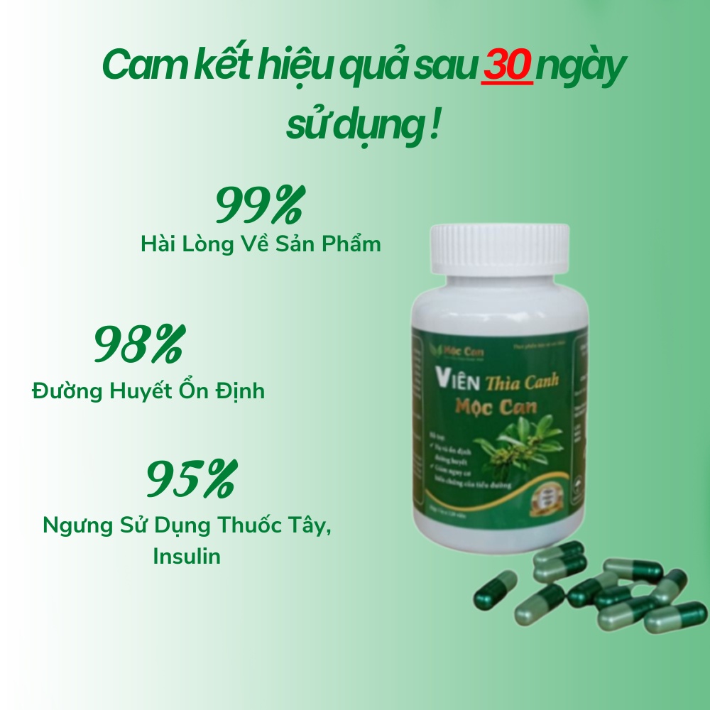 Viên Dây Thìa Canh Mộc Can giúp giảm đường huyết,hỗ trợ ngăn ngừa biến chứng tiểu đường hộp 120 viên