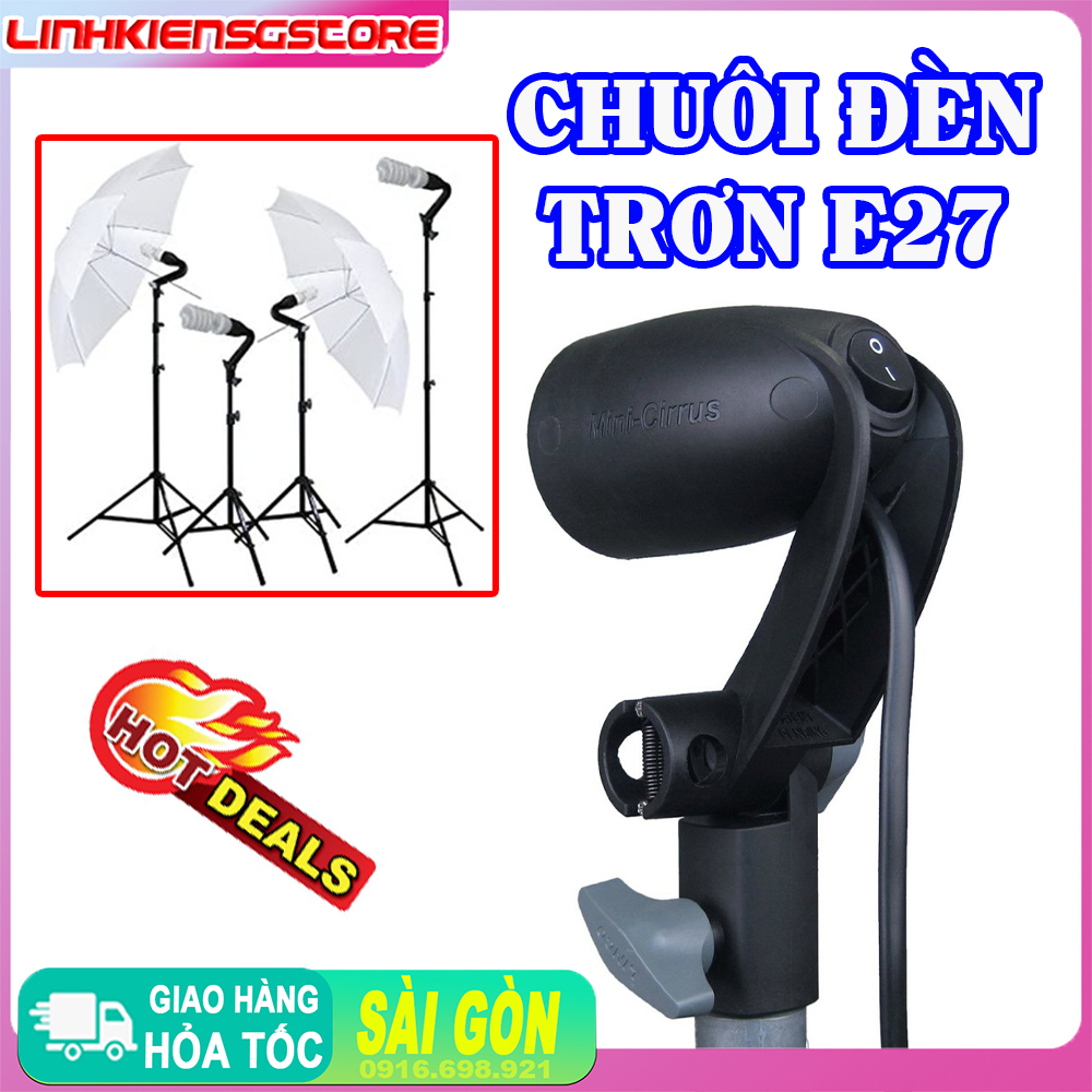 Chuôi Gắn Đèn Flash E27 Trơn Dành Cho Các Studio Chụp Hình Điều Chỉnh Góc Có Công Tắc