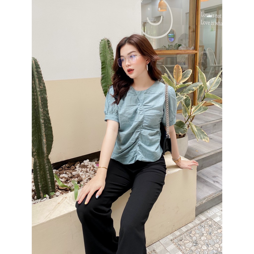 YU CHERRY | Áo nữ Linen Wavy Top YA341