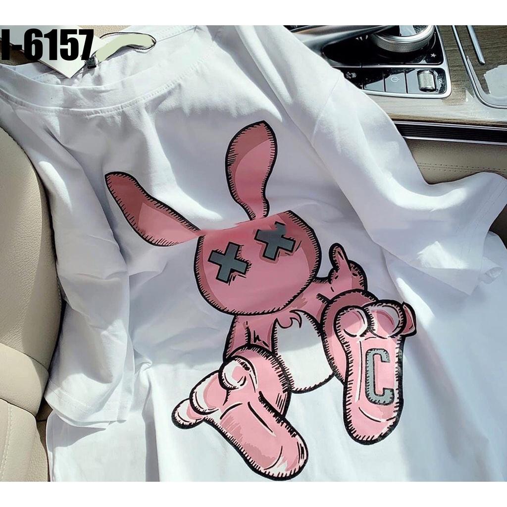 Áo Thun Nữ Unisex Hình Con Thỏ Hồng Đáng Yêu