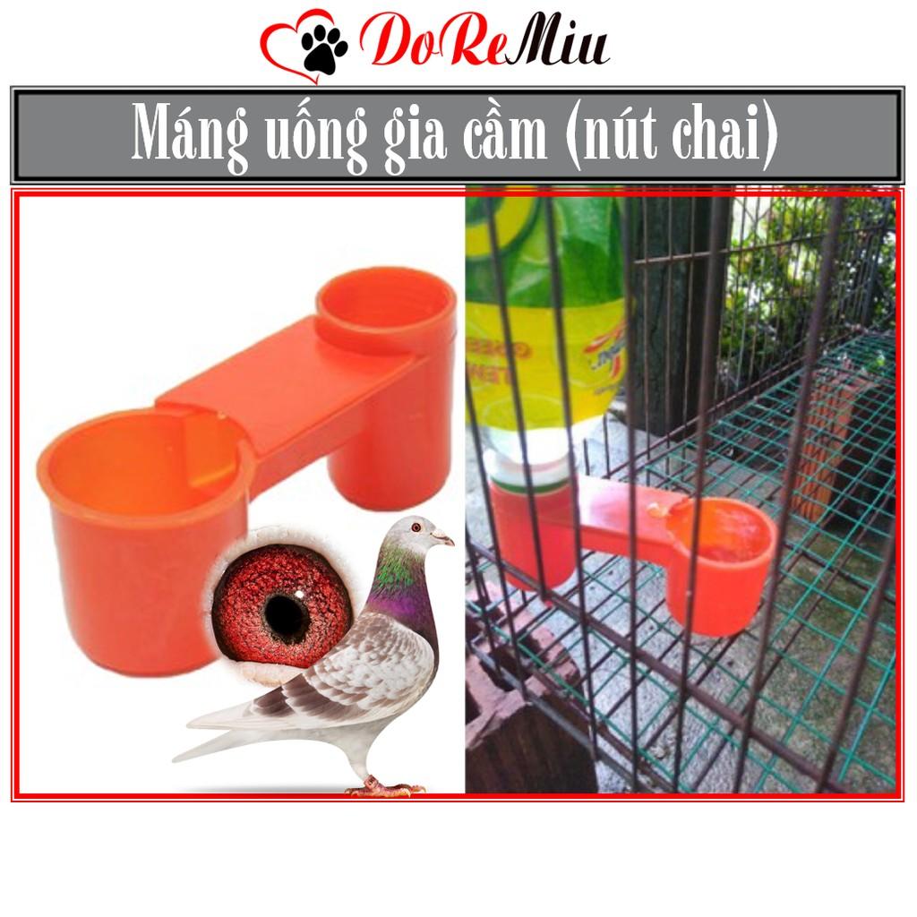Máng uống tự động cho gà chọi chim bồ câu và gia cầm dạng nút chai màu cam