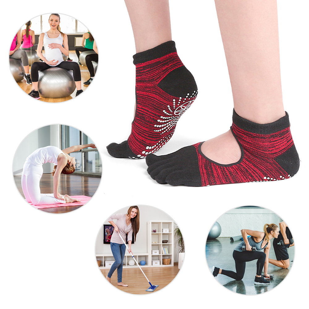 Vớ tập Yoga, khiêu vũ xỏ ngón, chống trượt, chất liệu cotton thoáng khí giúp đôi chân luôn thoải mái trong suốt quá trình tập luyện