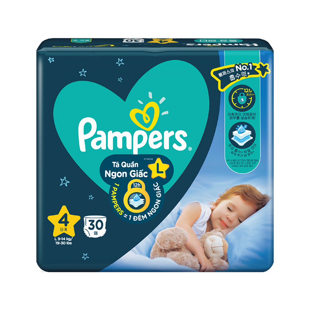 Combo 2 Tã Quần Pampers Ngon Giấc L30/XL26/XXL22