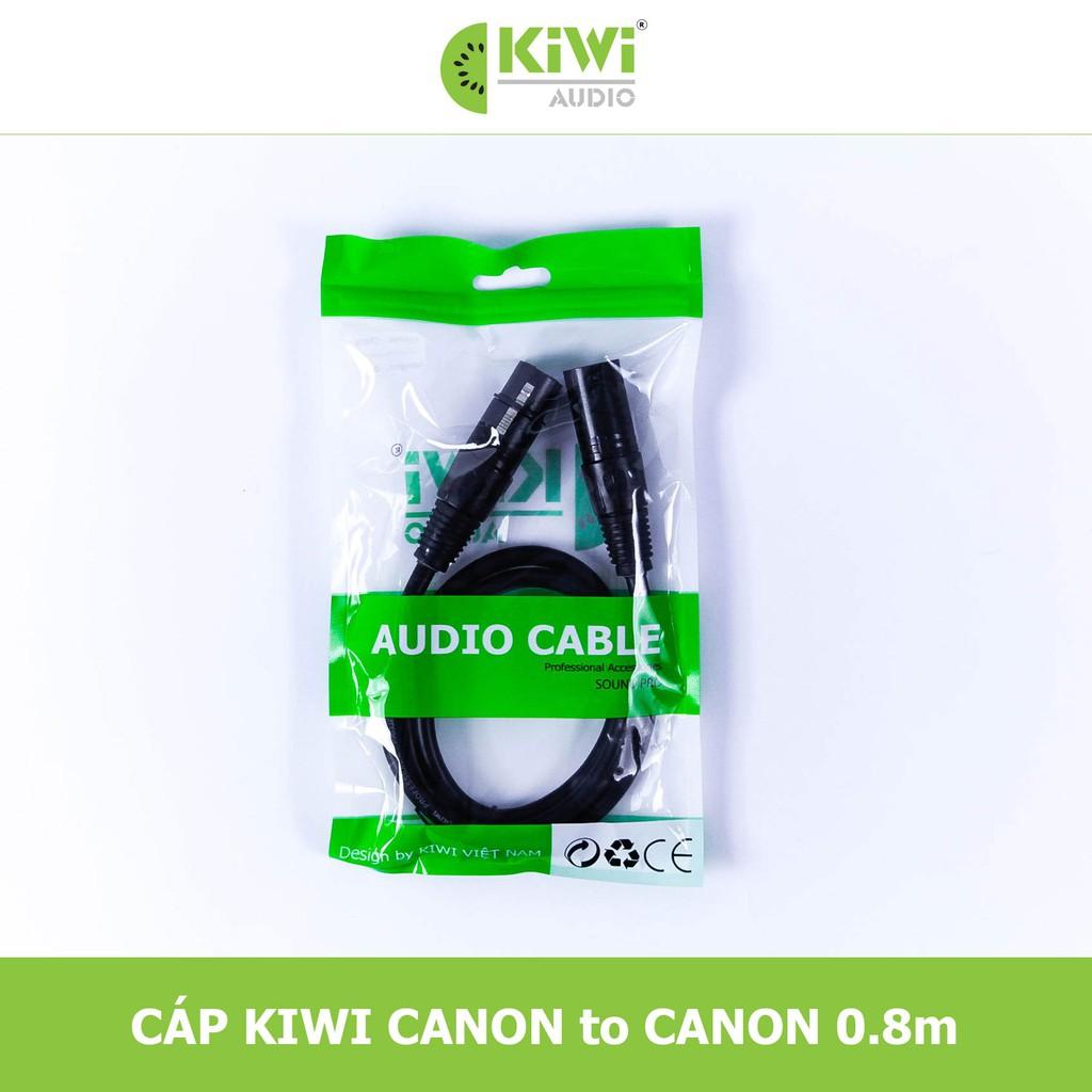 DÂY TÍN HIỆU 2 ĐẦU CANON ĐỰC CÁI BẰNG ĐỒNG DÀI 0,8,CHÍNH HÃNG KIWI