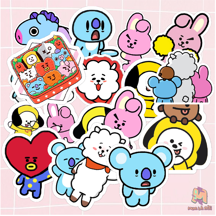 Miếng dán Stickers chủ đề BT21