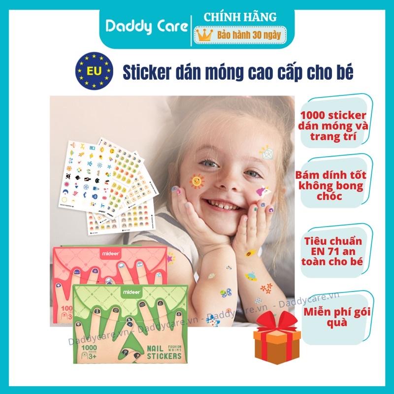 Dán móng tay cho bé Mideer Nail stickers miếng dán móng tay giả an toàn cho bé gái