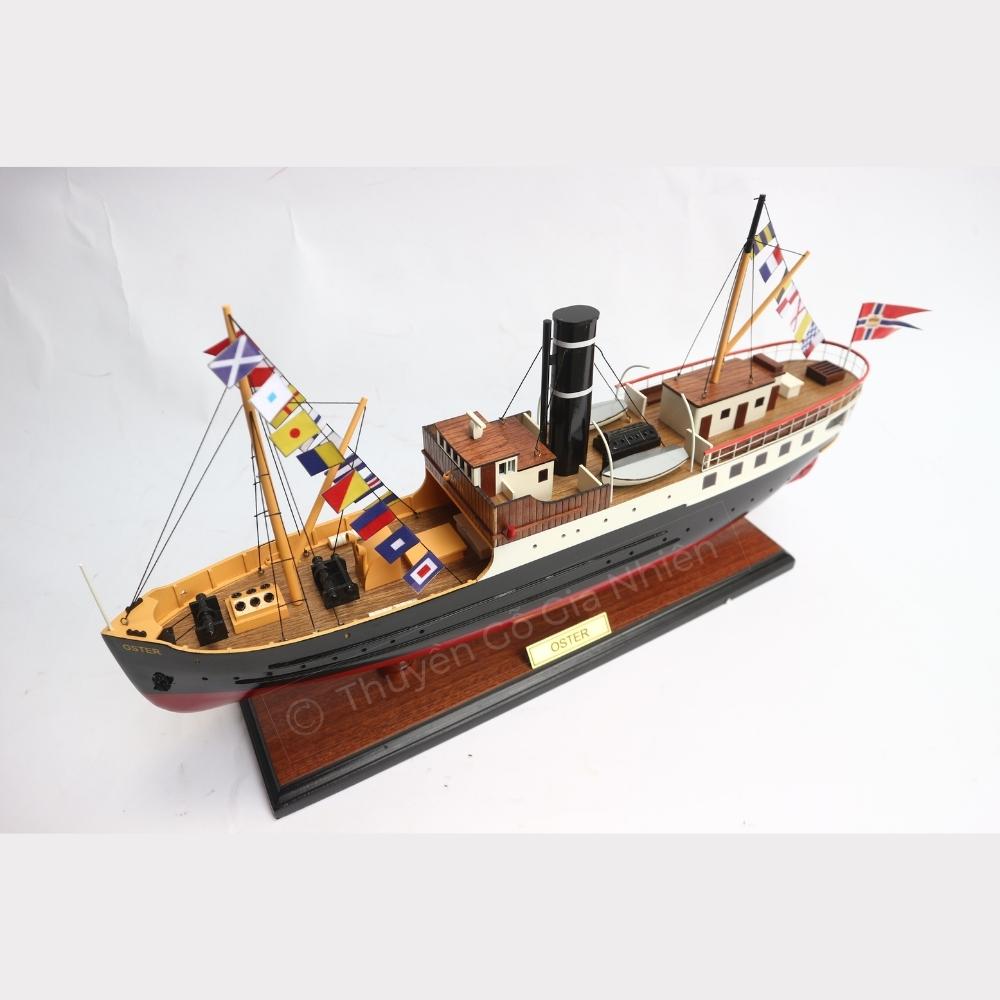 Mô Hình Thuyền Gỗ Trang Trí Phong Thủy Dạng Thuyền Du Lịch OSTER With Signal Flags Chính Hãng, Hàng Xuất Khẩu Chất Lượng Cao