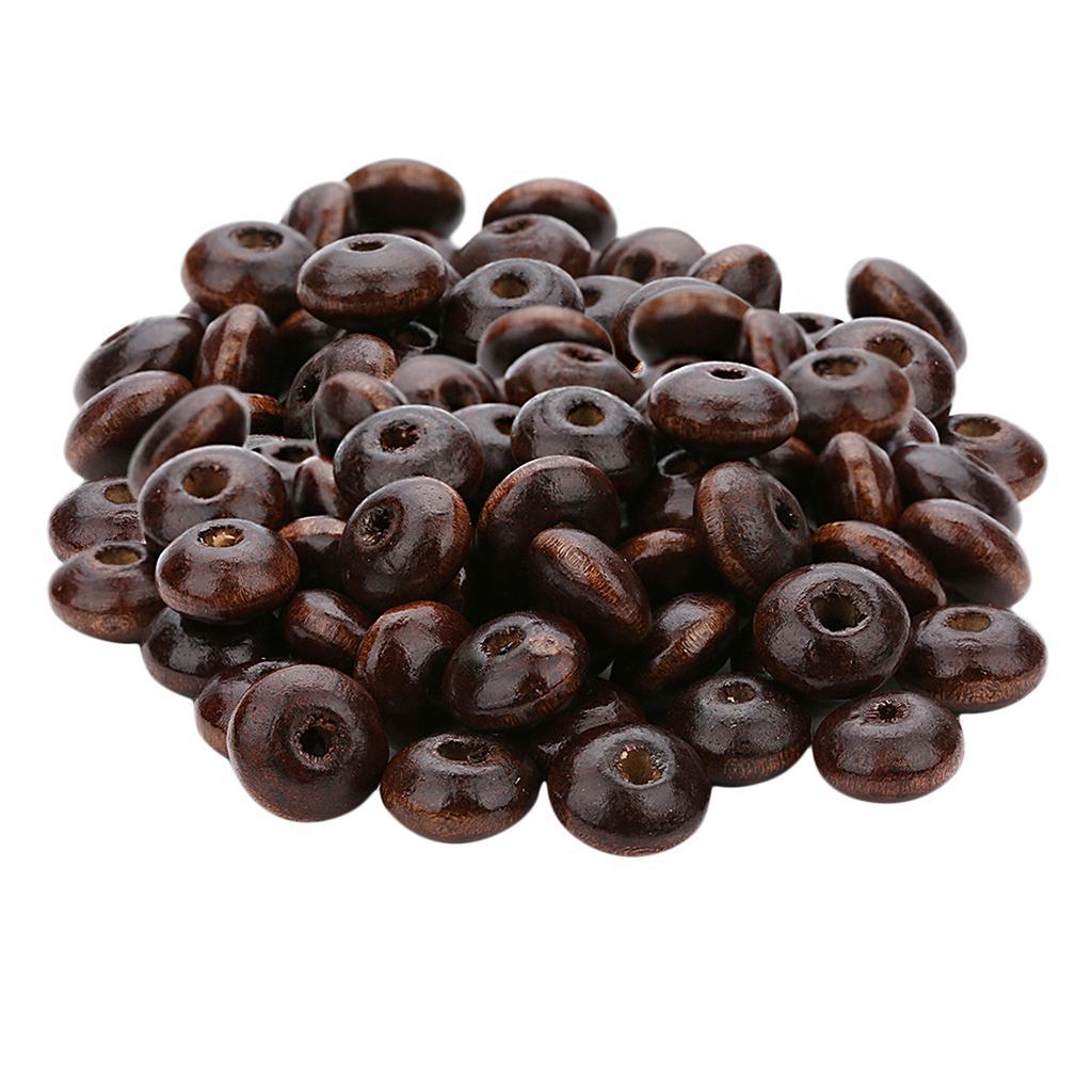 300Pack Natural Abacus Wooden Spacer Beads DIY Macrame Jewelry Charms Crafts
