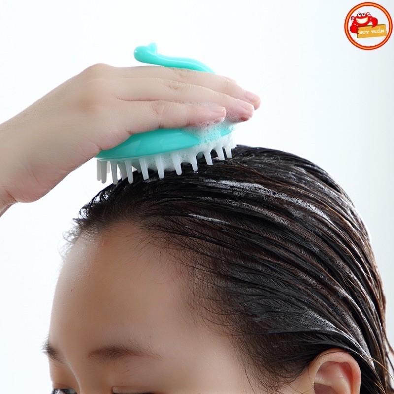 Lược gội đầu gai silicon massage da đầu .ngăn ngừa rụng tóc