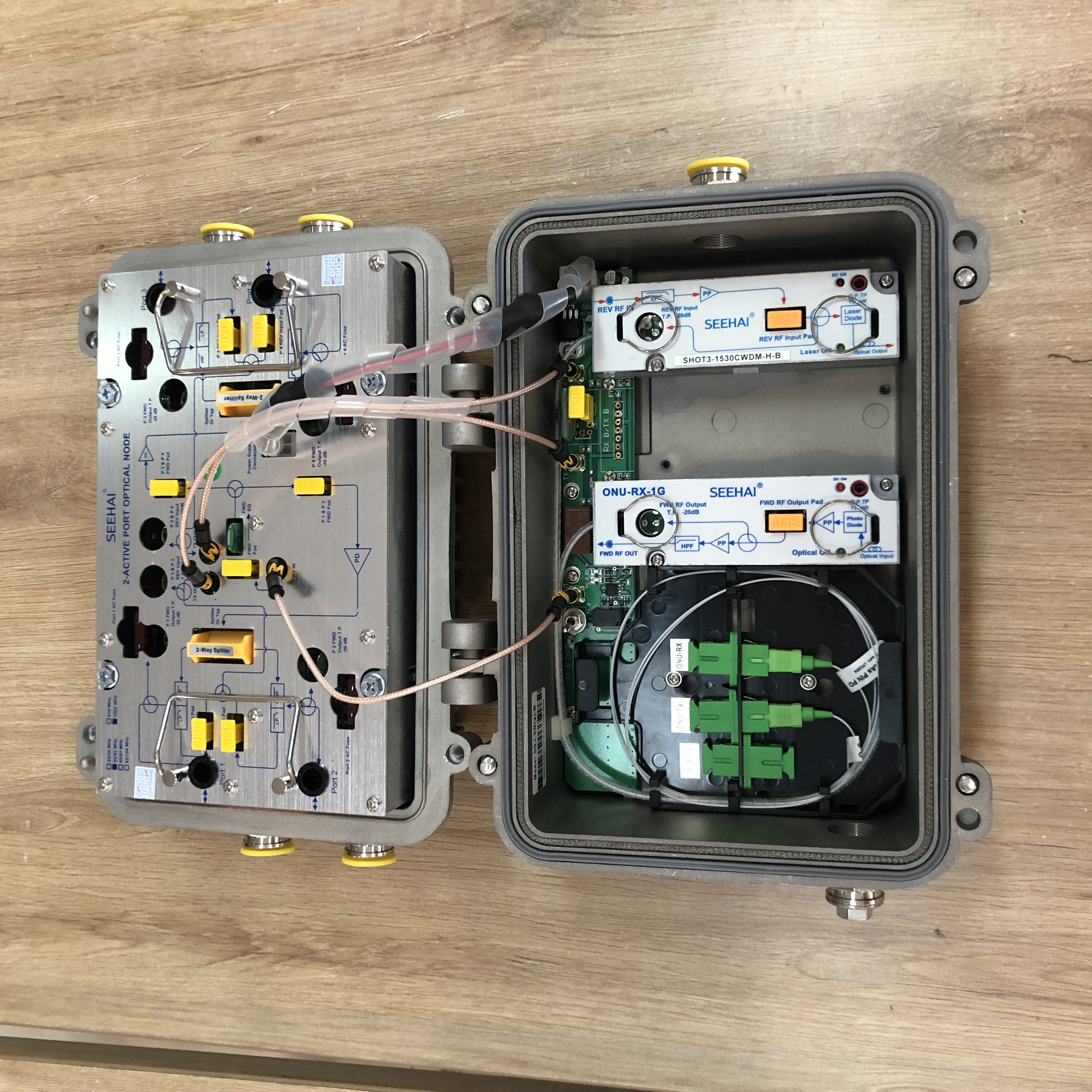 Node quang 2 ngõ ngoài trời 1Ghz, 1*RX, 1*TX (1530nm), Seehai, SGJ-SM(a)-B-1G