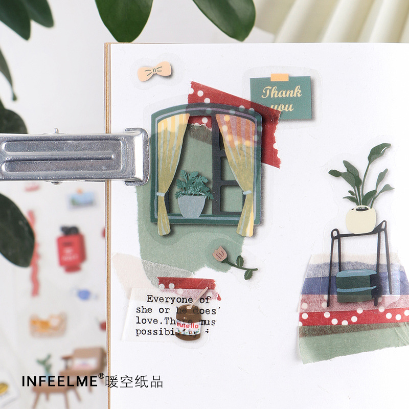 S74 - Set 2 tờ sticker PET chống nước cuộc sống thường ngày Infeel.Me trang trí đồ dùng học tập, sổ bullet journal