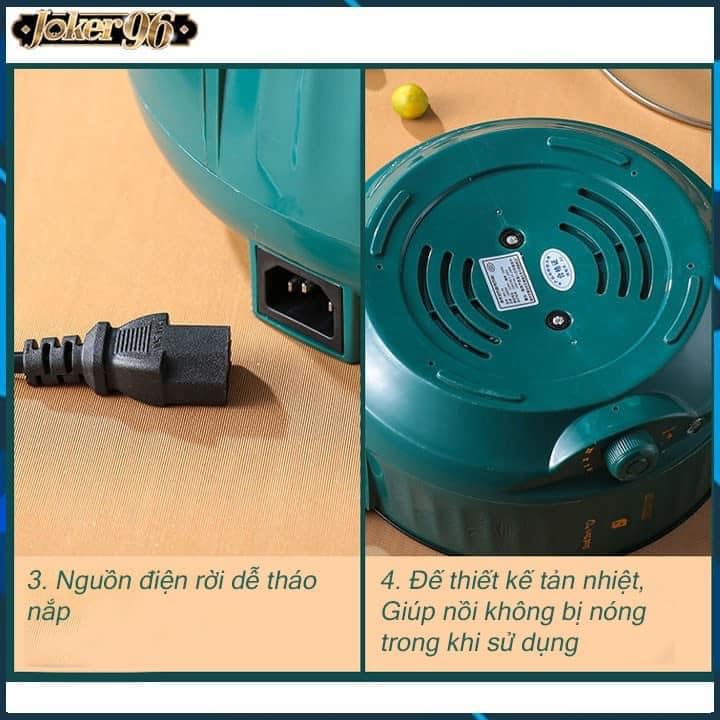 Nồi Lẩu Đa Năng 2 Tầng Công Suất 1000W, Nồi Lẩu Điện Kèm Giá Hấp Hàng Chính Hãng Asstar