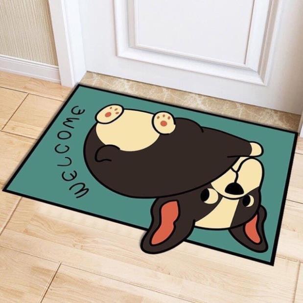 Thảm chùi Chân 3D Chống Trơn Trượt Hình Thú Đáng Yêu kích thước 40x60cm