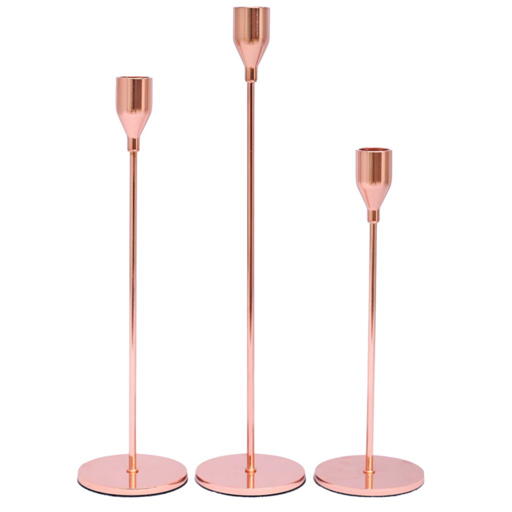 Metal Candlestick Tealight Holders Pillar Candelabra for Wedding Party Decor