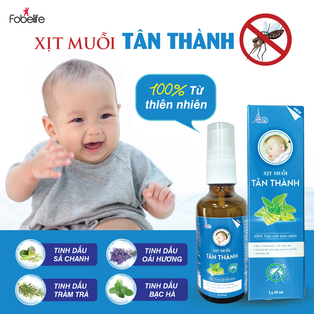 Chai Xịt Chống Muỗi Từ Thiên Nhiên An Toàn Cho Bé Tân Thành