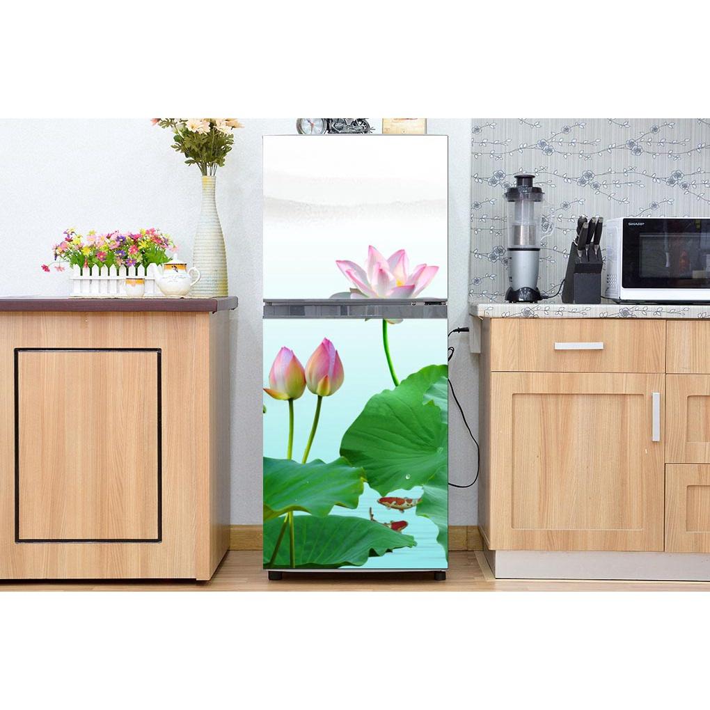 DECAL DÁN TỦ LẠNH MẪU SEN A ĐẸP - BỀN - SANG