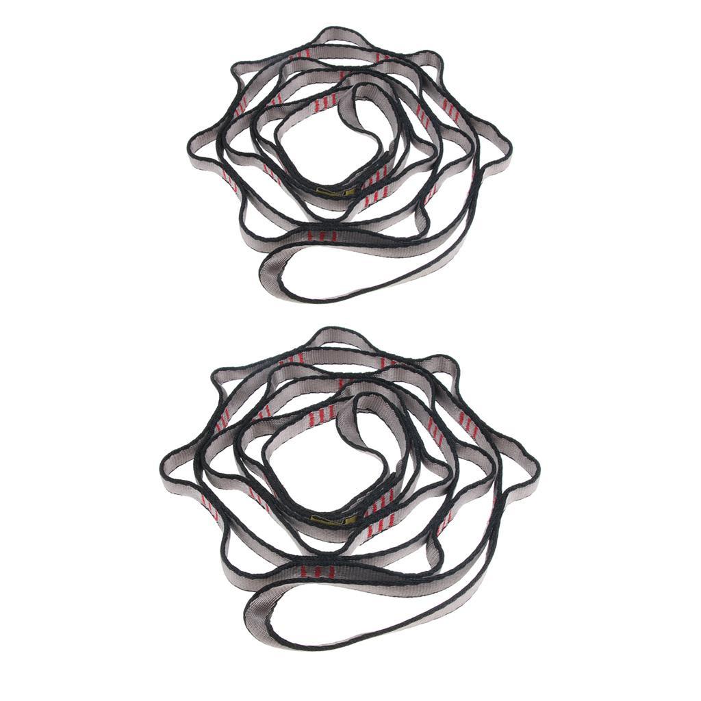 2pcs 22KN Rock Tree Climbing Areial Yoga Daisy Chain Downhill 12 Loop Sling