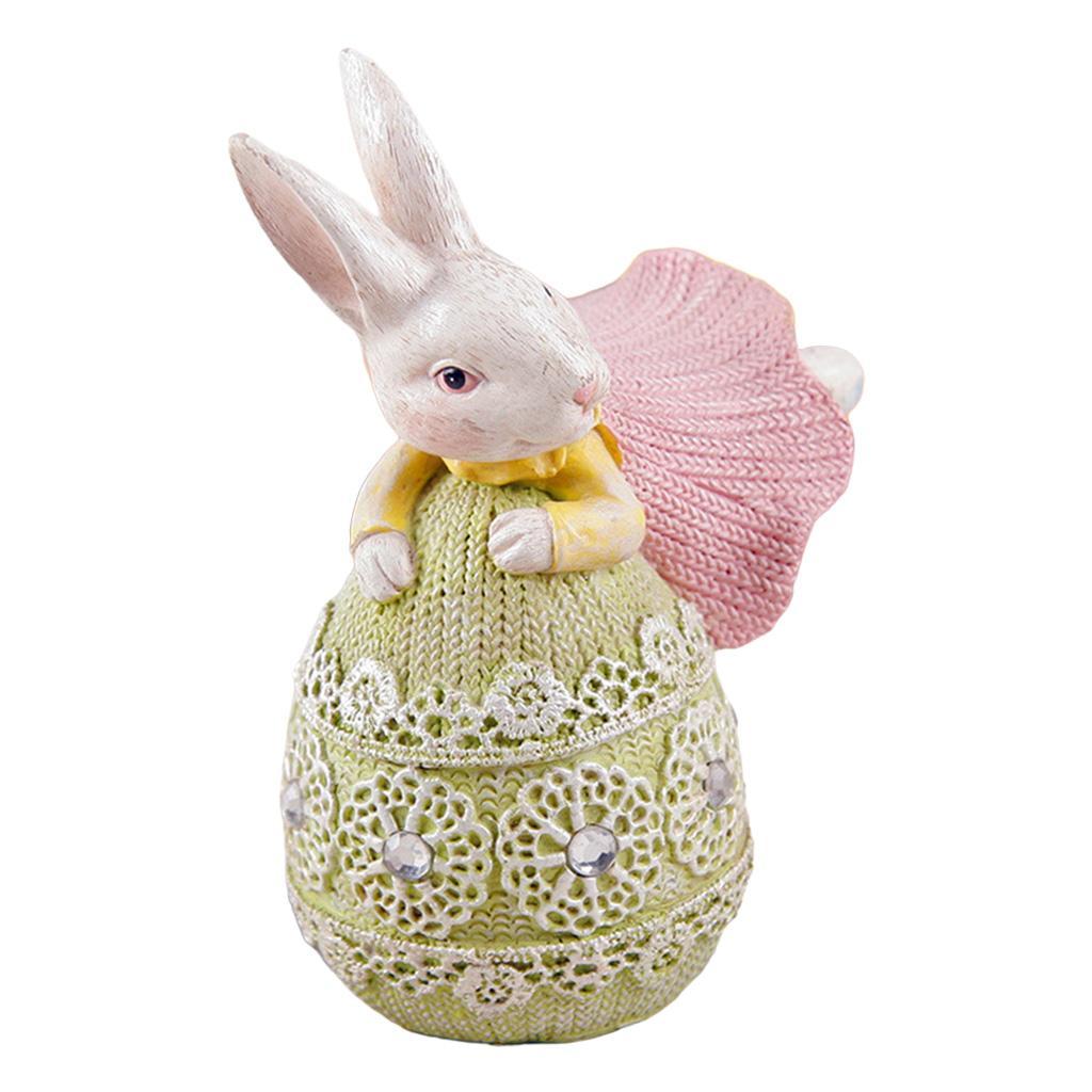 Bunny Rabbit Statue Resin Sculpture Figurine Home Decor Ornament
