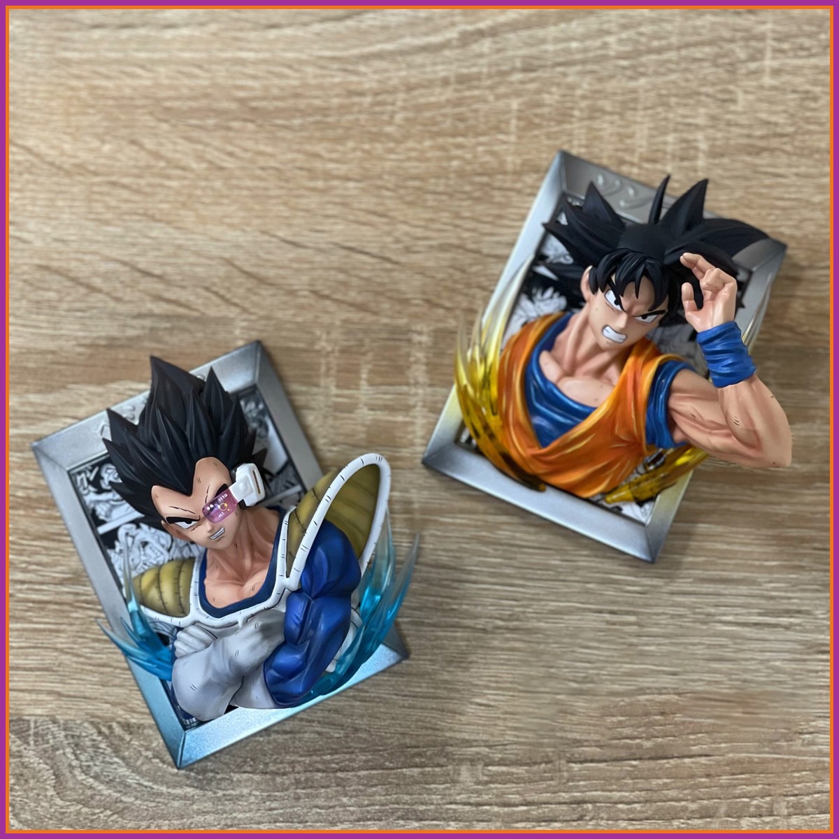 Mô hình tranh 3d songoku vegeta hàng mới siêu nét
