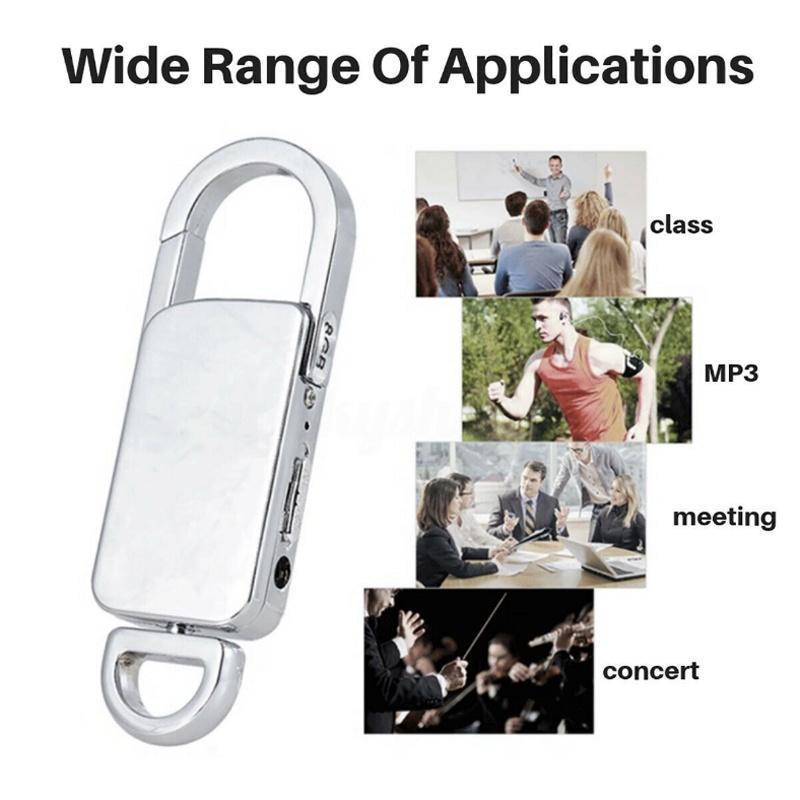 Máy Ghi Âm 32G Dạng Móc Khóa Kích Hoạt Giọng Nói Bí Mật MP3 Một Nút Giảm Tiếng Ồn