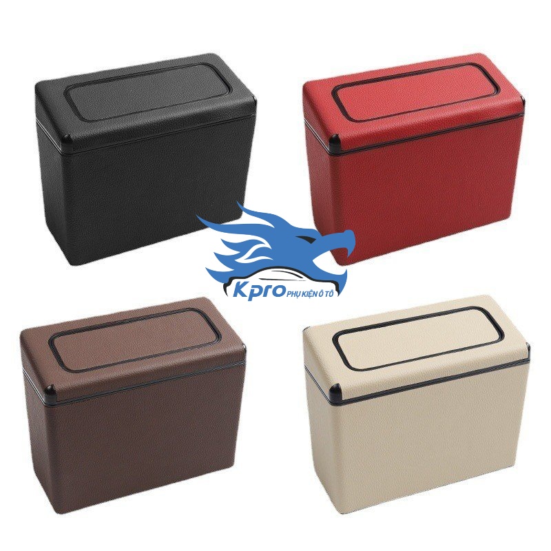Thùng rác da thông minh 2 trong 1 nắp nhấn kết hợp nắp mở dành cho ô tô, xe hơi - Hàng Kpro chất lượng cao