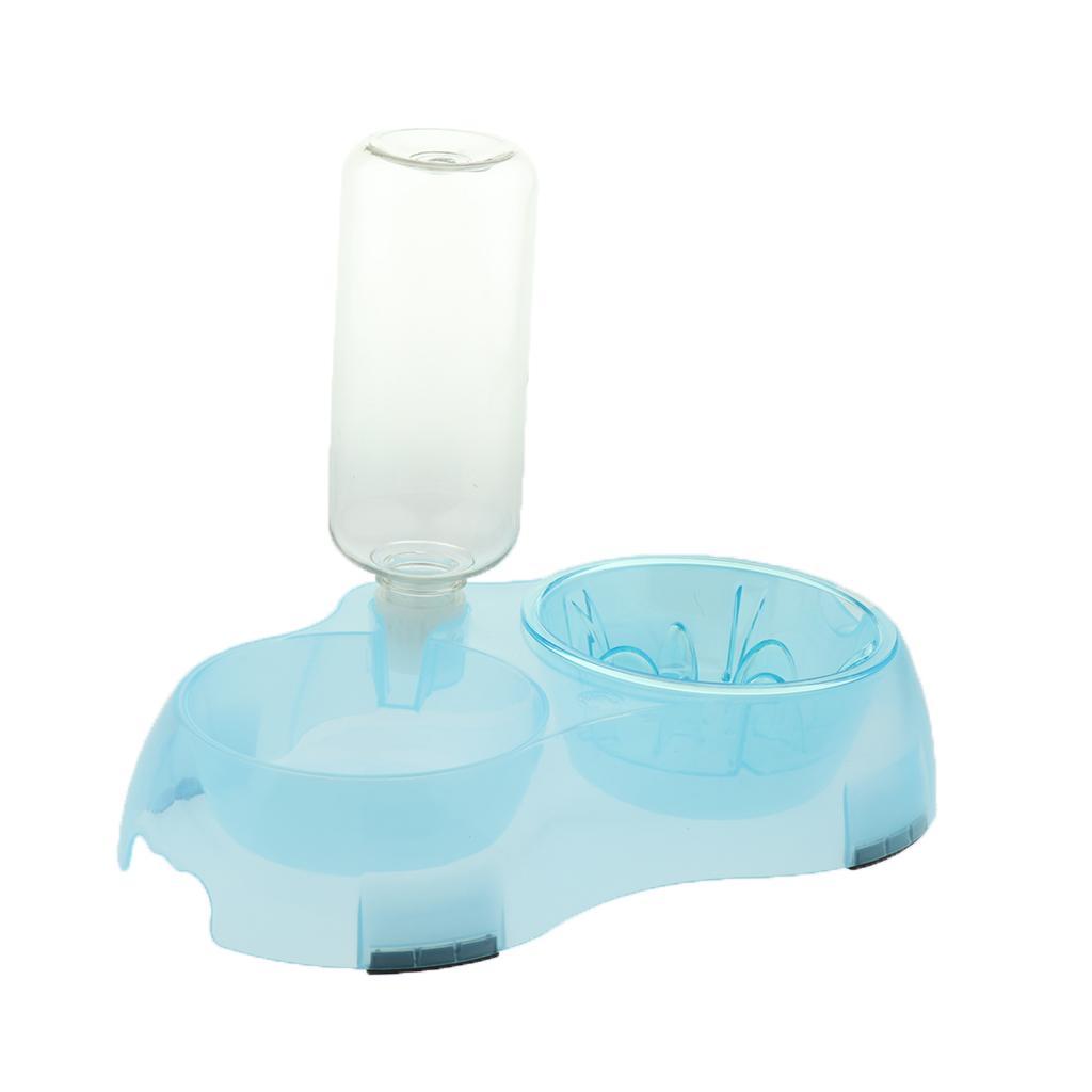 Pet Food Water Feeder Pet Automatic Waterer Dog Cat Water Food Bowl Blue S