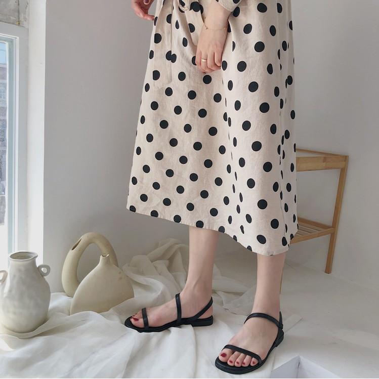 Fashion Ulzzang flat bottom strip flat casual sandals