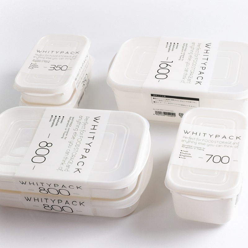Bộ 05 hộp thực phẩm có nắp đậy an toàn Yamada Whity Pack hàng nội địa Nhật Bản #Made in Japan