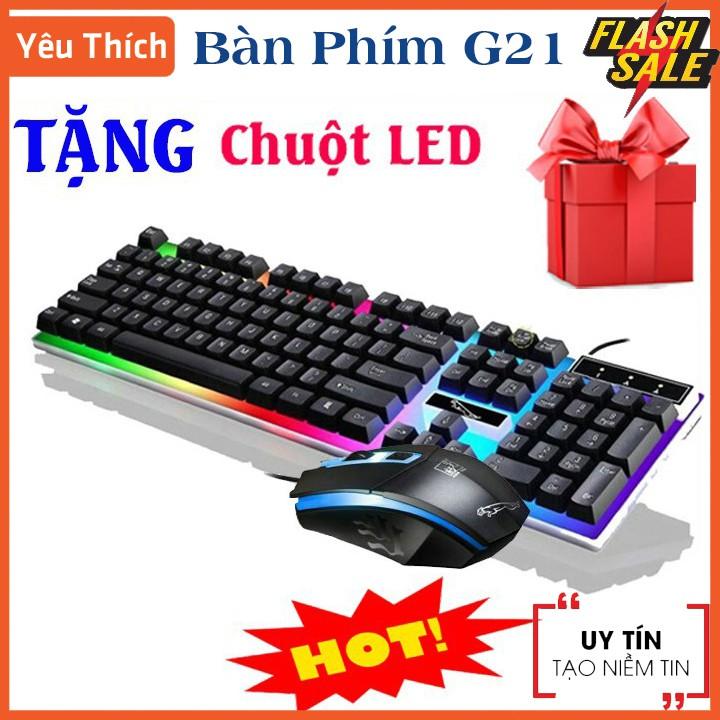 Bàn Phím Giả Cơ GAMING G21 104 Phím Led Gõ Nhạy Tặng Kèm Chuột Quang