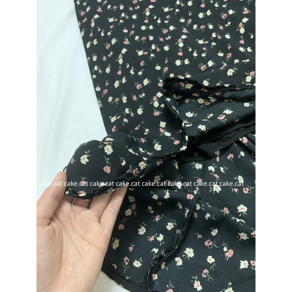 Chân váy hoa nhí ulzzang chun lưng freesize Chân váy hoa nhí phong cách ulzzang style bánh bèo