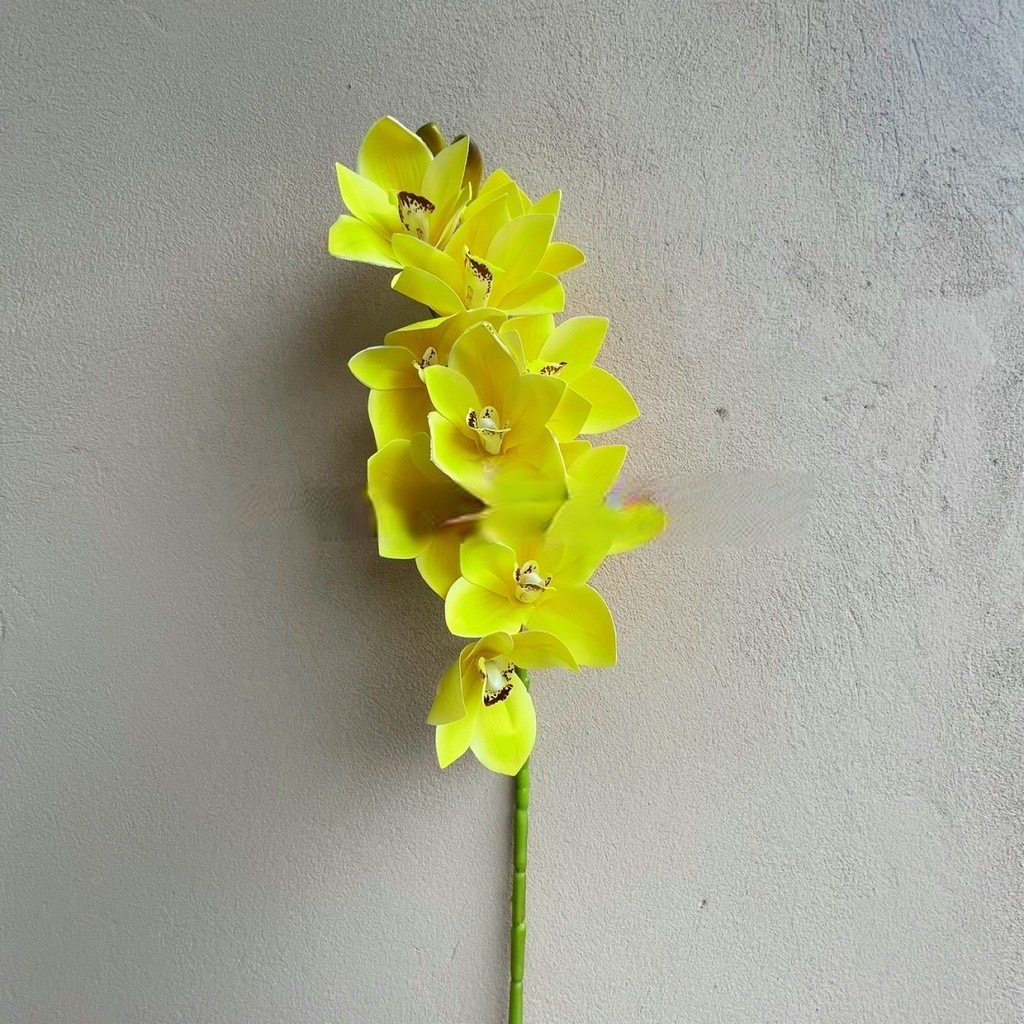 Cành hoa địa Lan giả - 1 cành - 9 bông - Nhiều loại màu sắc - Cây giả, hoa lụa Decor trang trí nhà cửa