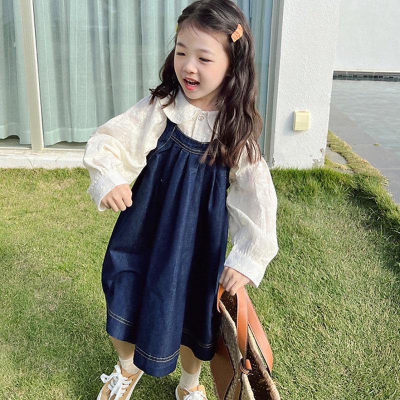 VT23 Size90-140 (9-32kg) Yếm jean bé gái(k kèm áo) Quần áo trẻ em hàng quảng châu