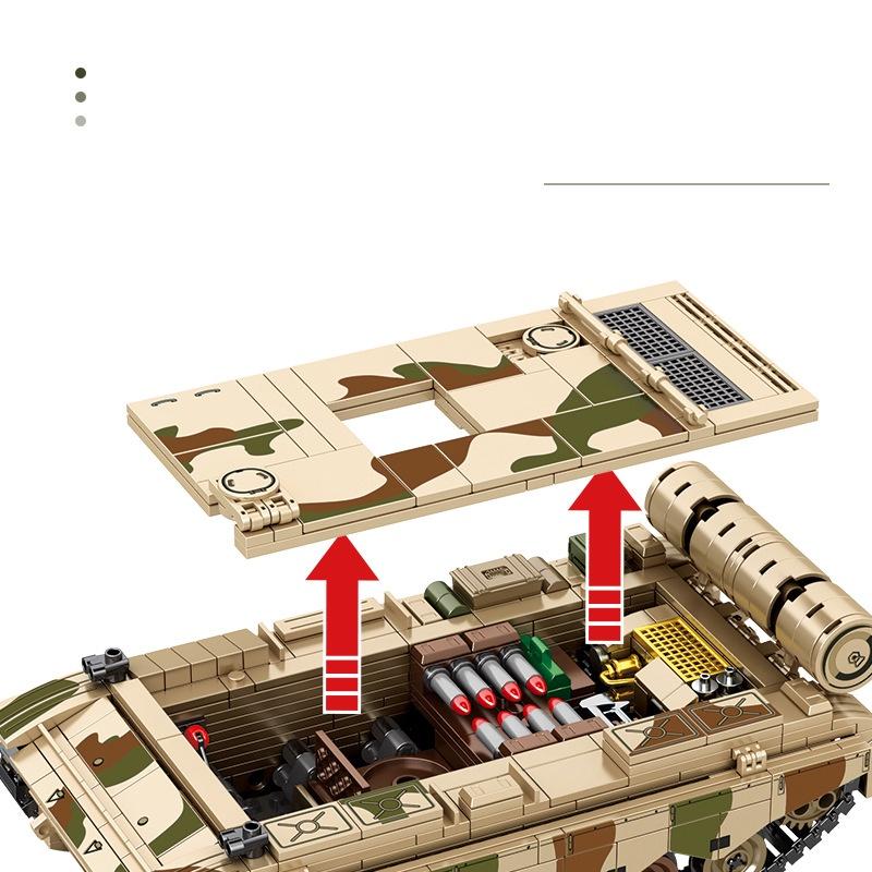 Đồ chơi Lắp ráp Xe Tăng chiến đấu 88A, Sembo Block 203127 Main Battle Tank, Xếp hình thông minh, Mô hình Xe Tăng